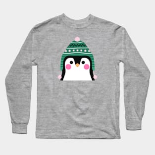 Penguin in Winter Tuque Long Sleeve T-Shirt
